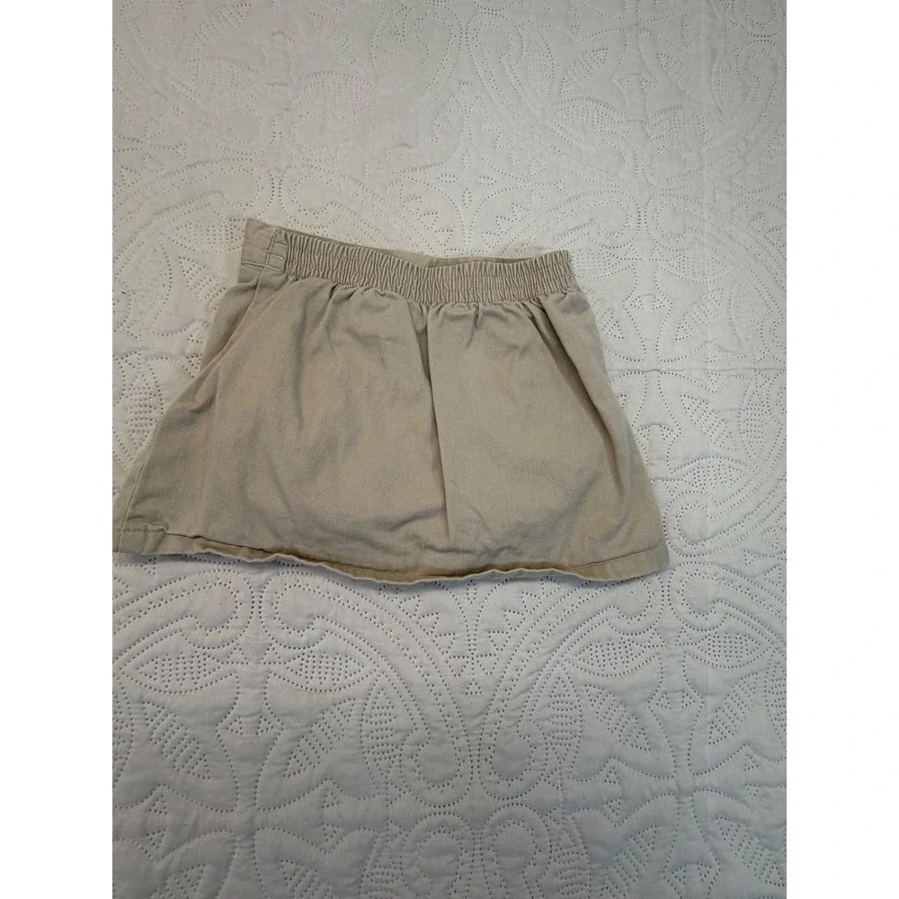 Ralph Lauren Baby Girls Tan Cotton Twill Skort with Navy Pony 12-18M